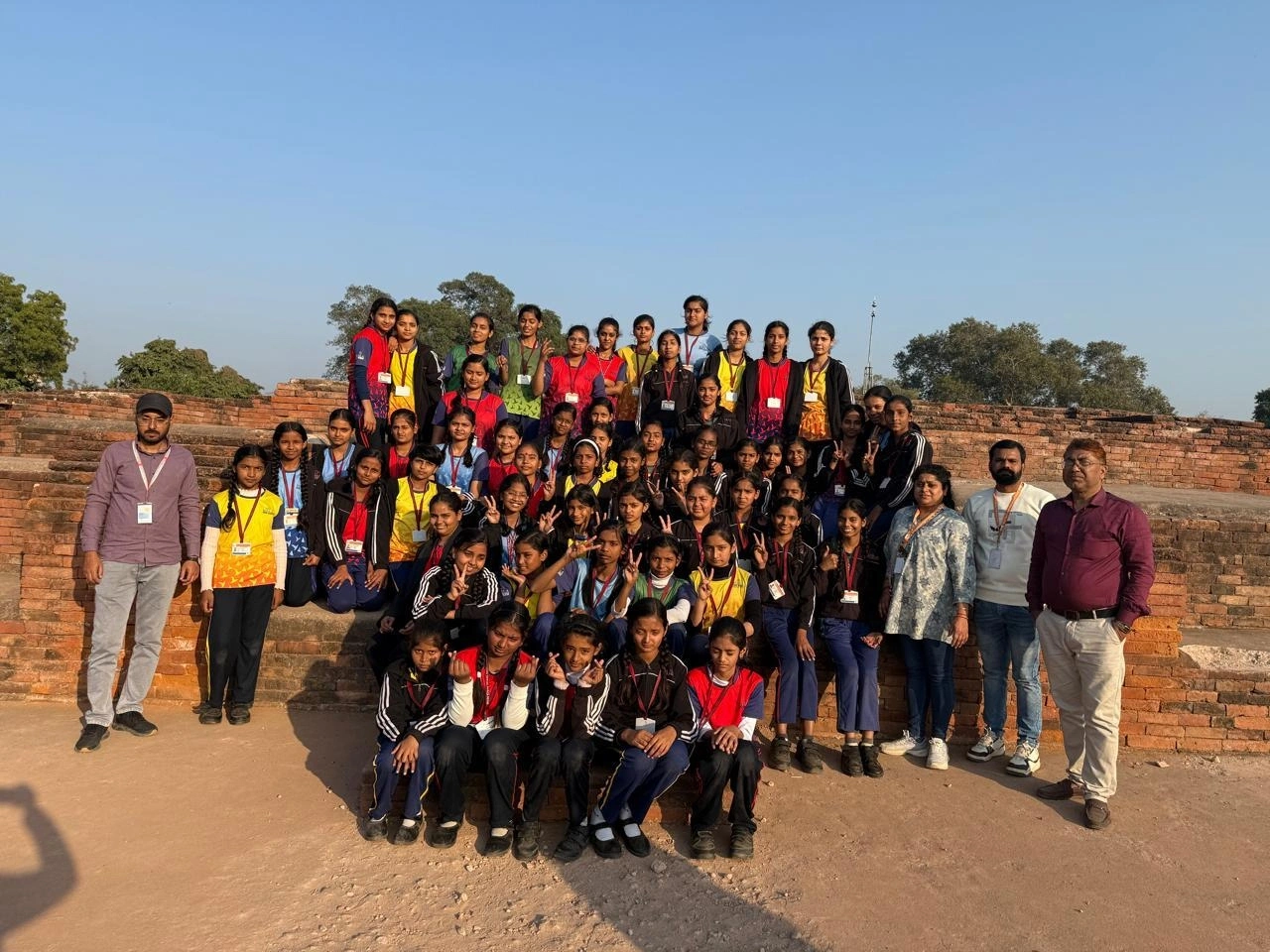 Students and teachers during school life activities at BOMIS Naubatpur
