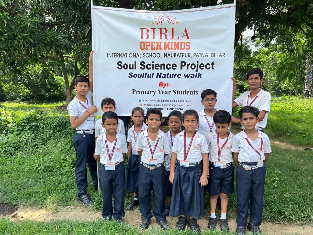 Students and teachers during school life activities at BOMIS Naubatpur