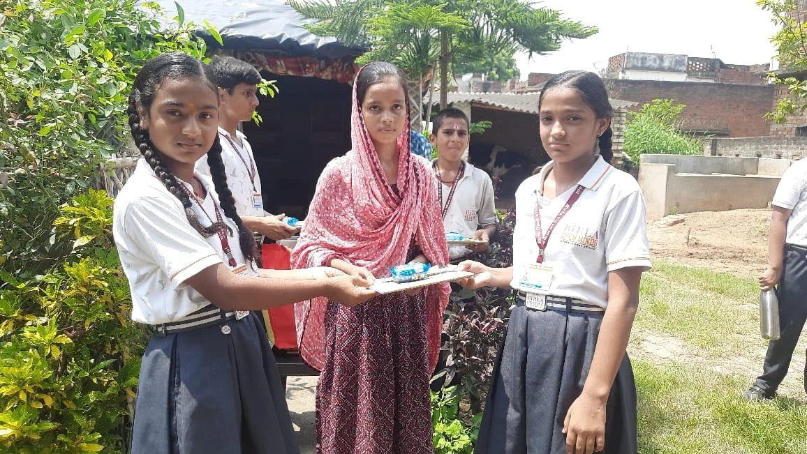 Students and teachers during school life activities at BOMIS Naubatpur