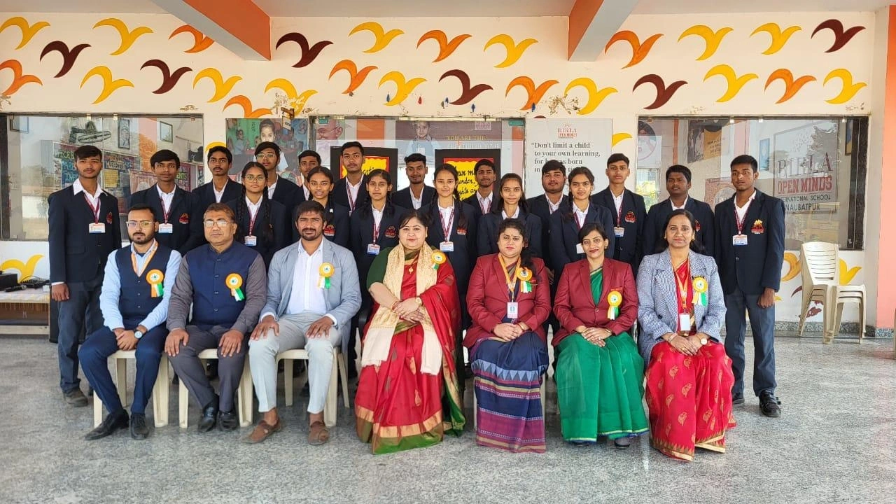 Students and teachers during school life activities at BOMIS Naubatpur