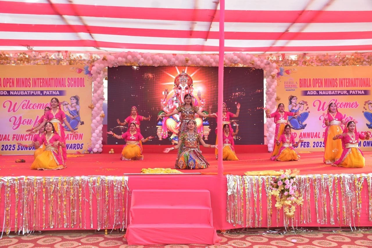 Students and teachers during school life activities at BOMIS Naubatpur