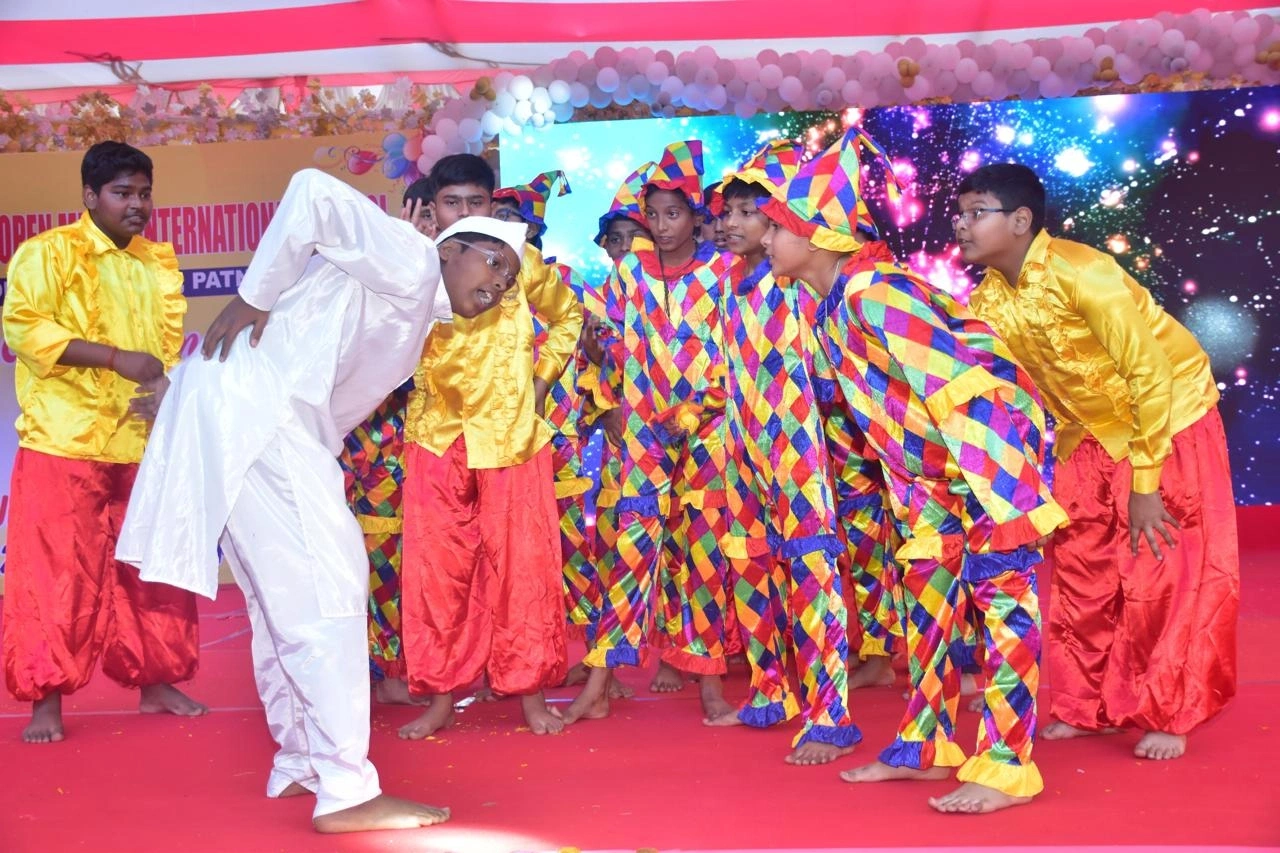 Students and teachers during school life activities at BOMIS Naubatpur