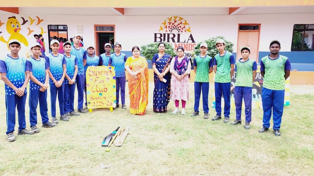 Students and teachers during school life activities at BOMIS Naubatpur