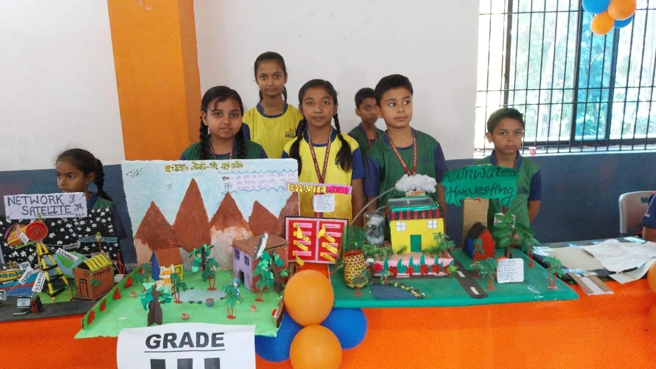 Students and teachers during school life activities at BOMIS Naubatpur