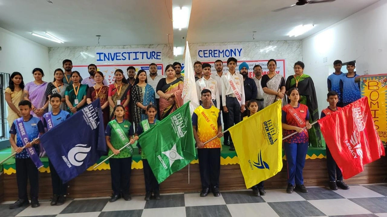 Students and teachers during school life activities at BOMIS Naubatpur