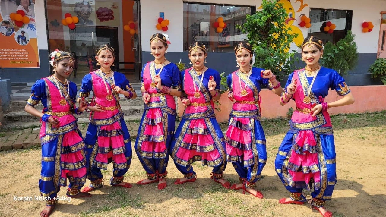 Students and teachers during school life activities at BOMIS Naubatpur
