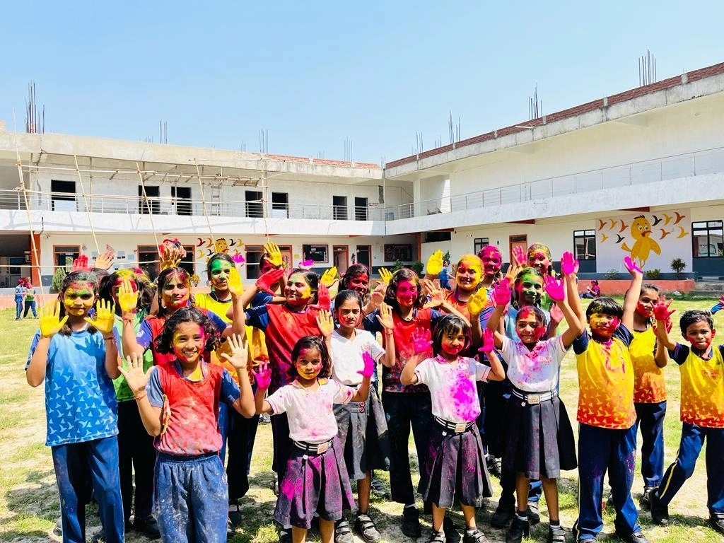 Students and teachers during school life activities at BOMIS Naubatpur
