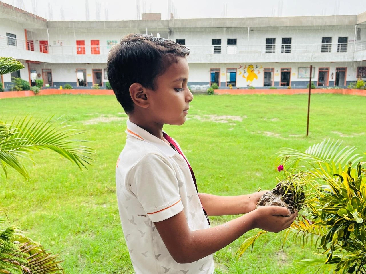 Students and teachers during school life activities at BOMIS Naubatpur