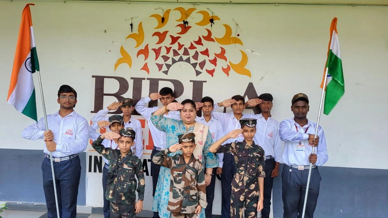 Students and teachers during school life activities at BOMIS Naubatpur