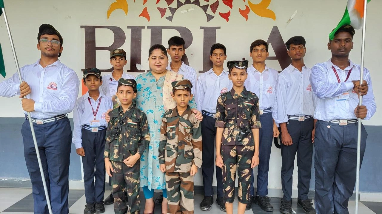Students and teachers during school life activities at BOMIS Naubatpur