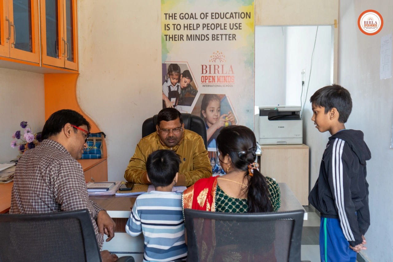 Parents and teachers during the 2025–26 parent–teacher meeting at BOMIS Naubatpur