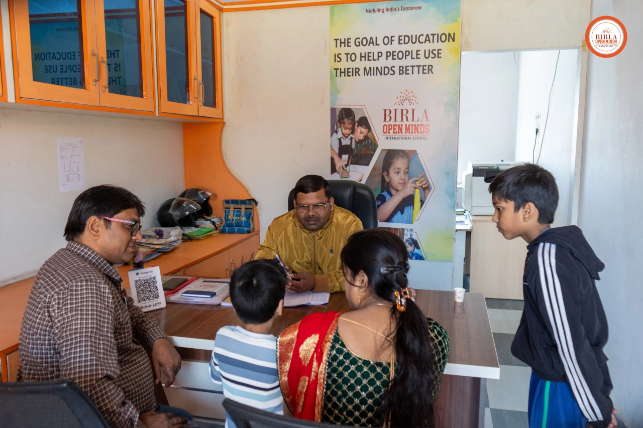 Parents and teachers during the 2025–26 parent–teacher meeting at BOMIS Naubatpur