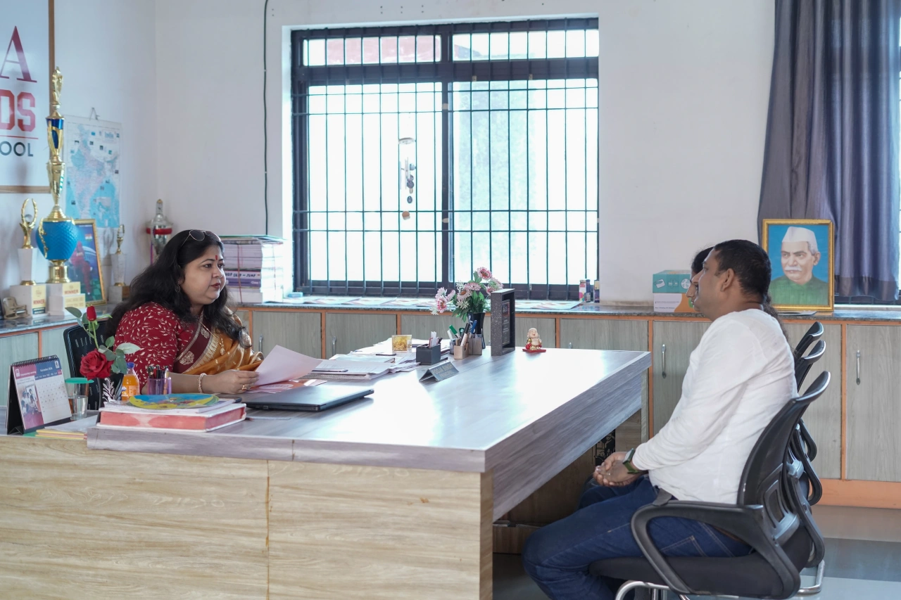Parents and teachers during the 2026 annual parent–teacher meeting at BOMIS Naubatpur