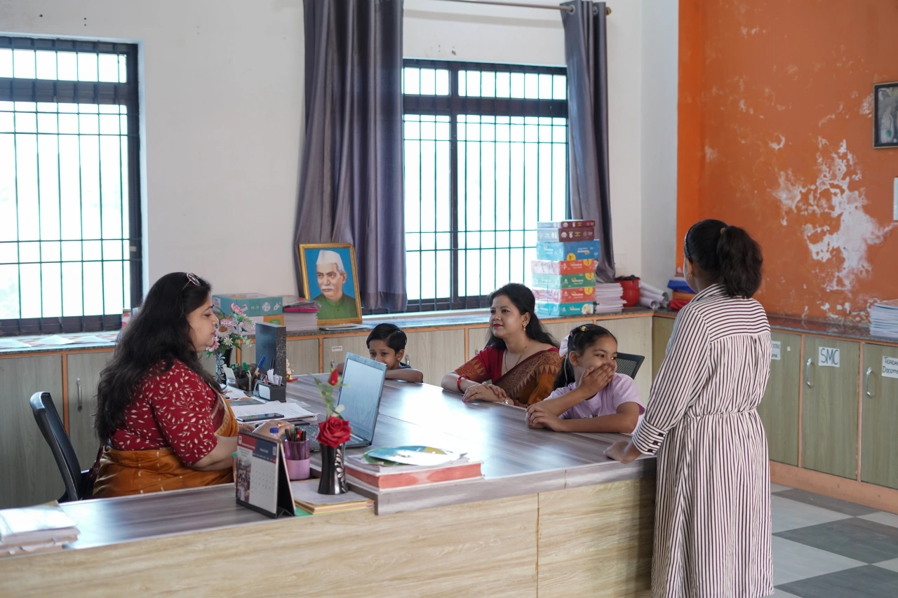 Parents and teachers during the 2026 annual parent–teacher meeting at BOMIS Naubatpur