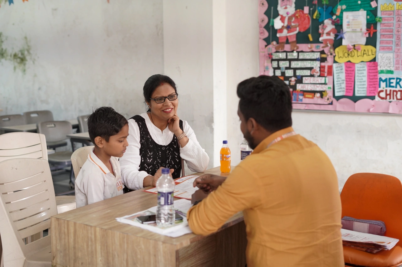 Parents and teachers during the 2026 annual parent–teacher meeting at BOMIS Naubatpur