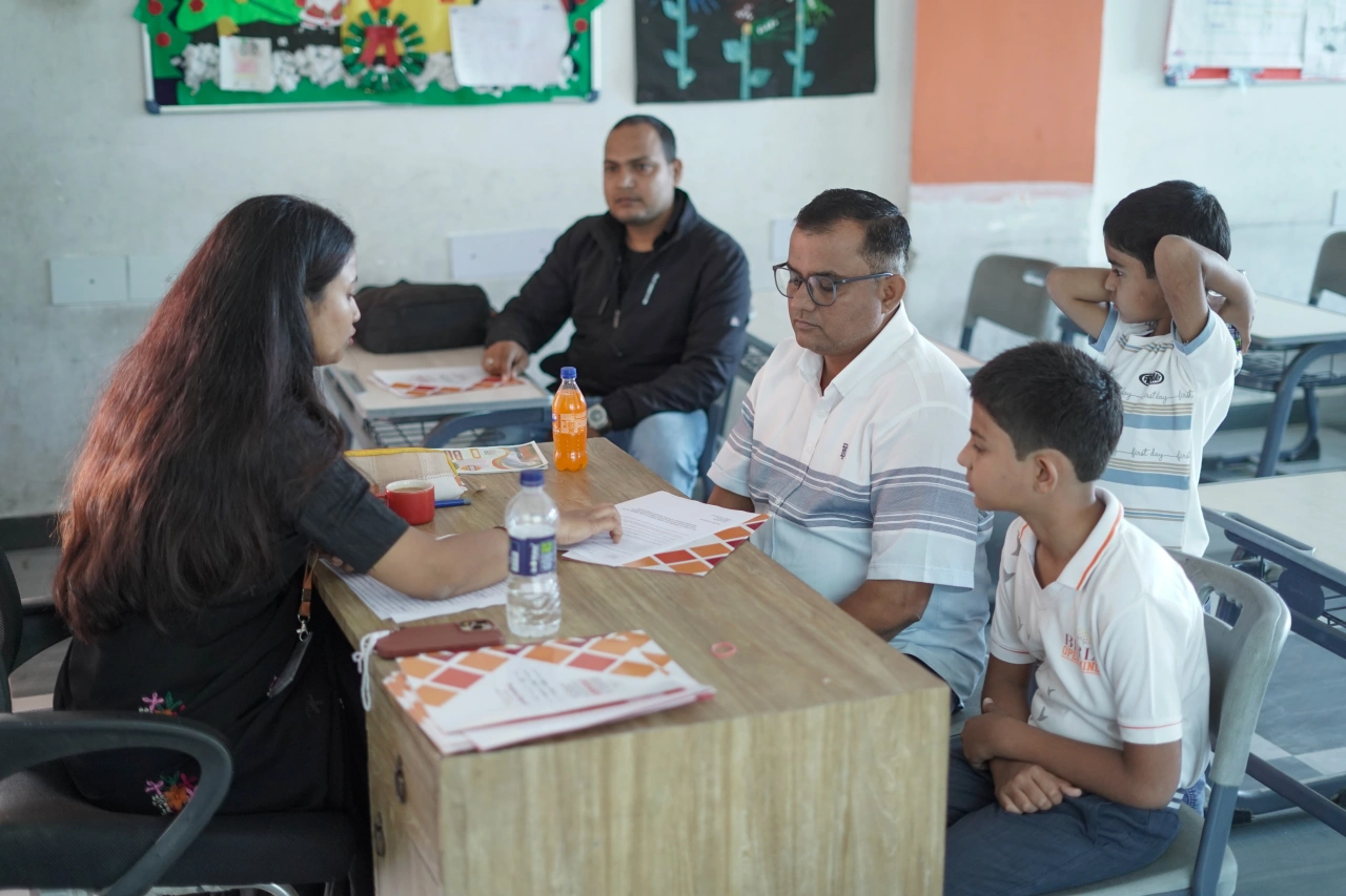 Parents and teachers during the 2026 annual parent–teacher meeting at BOMIS Naubatpur