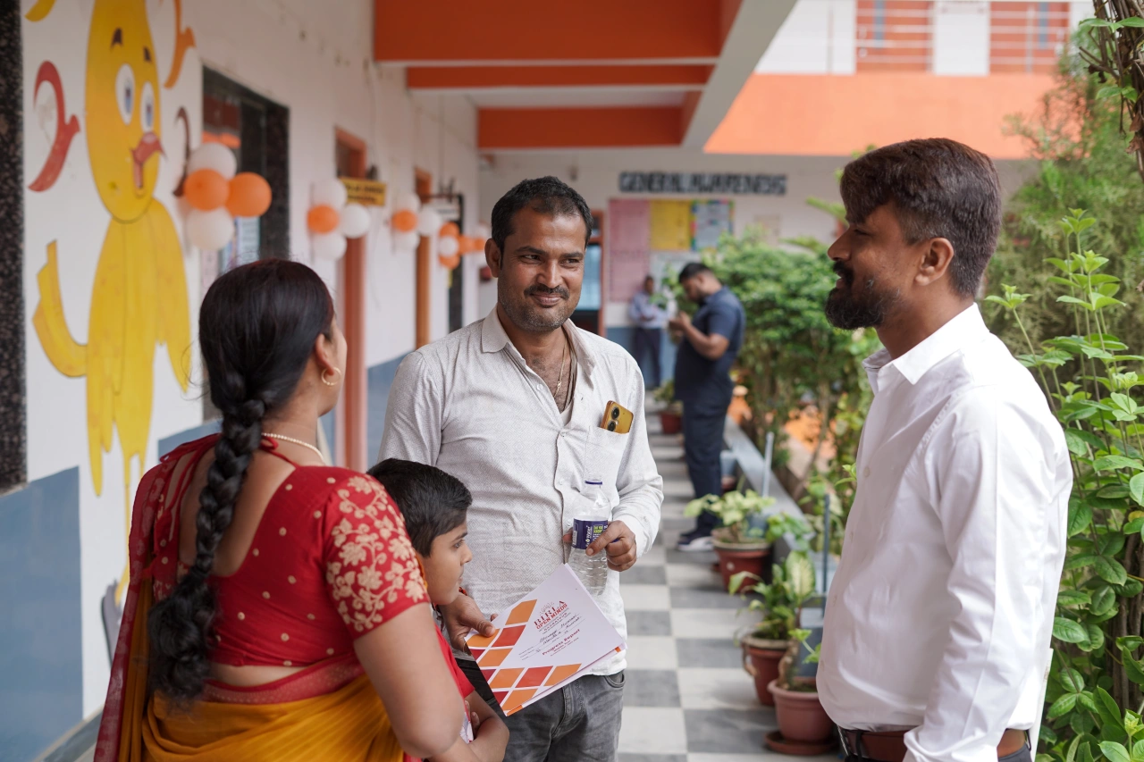Parents and teachers during the 2026 annual parent–teacher meeting at BOMIS Naubatpur