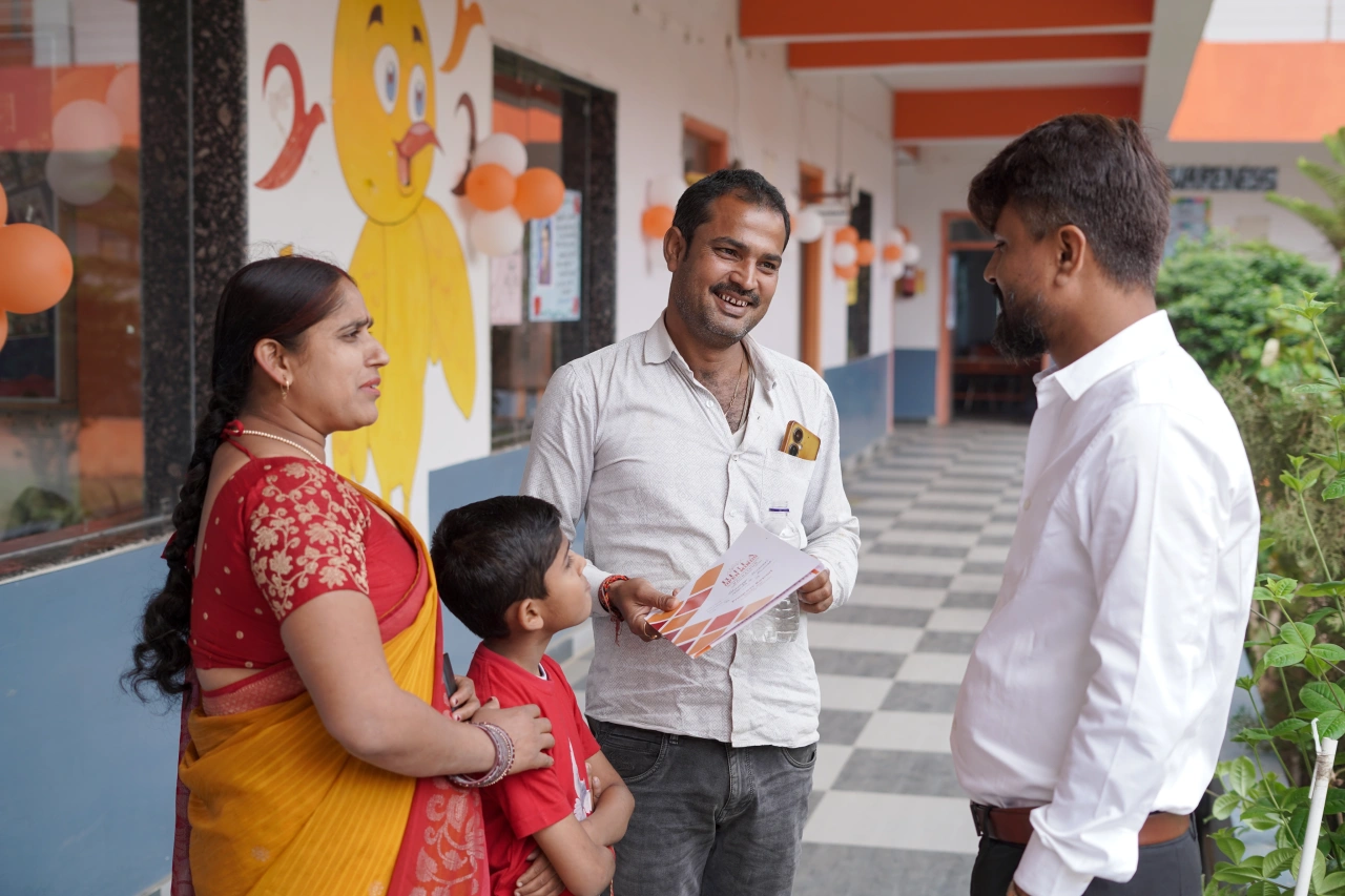 Parents and teachers during the 2026 annual parent–teacher meeting at BOMIS Naubatpur