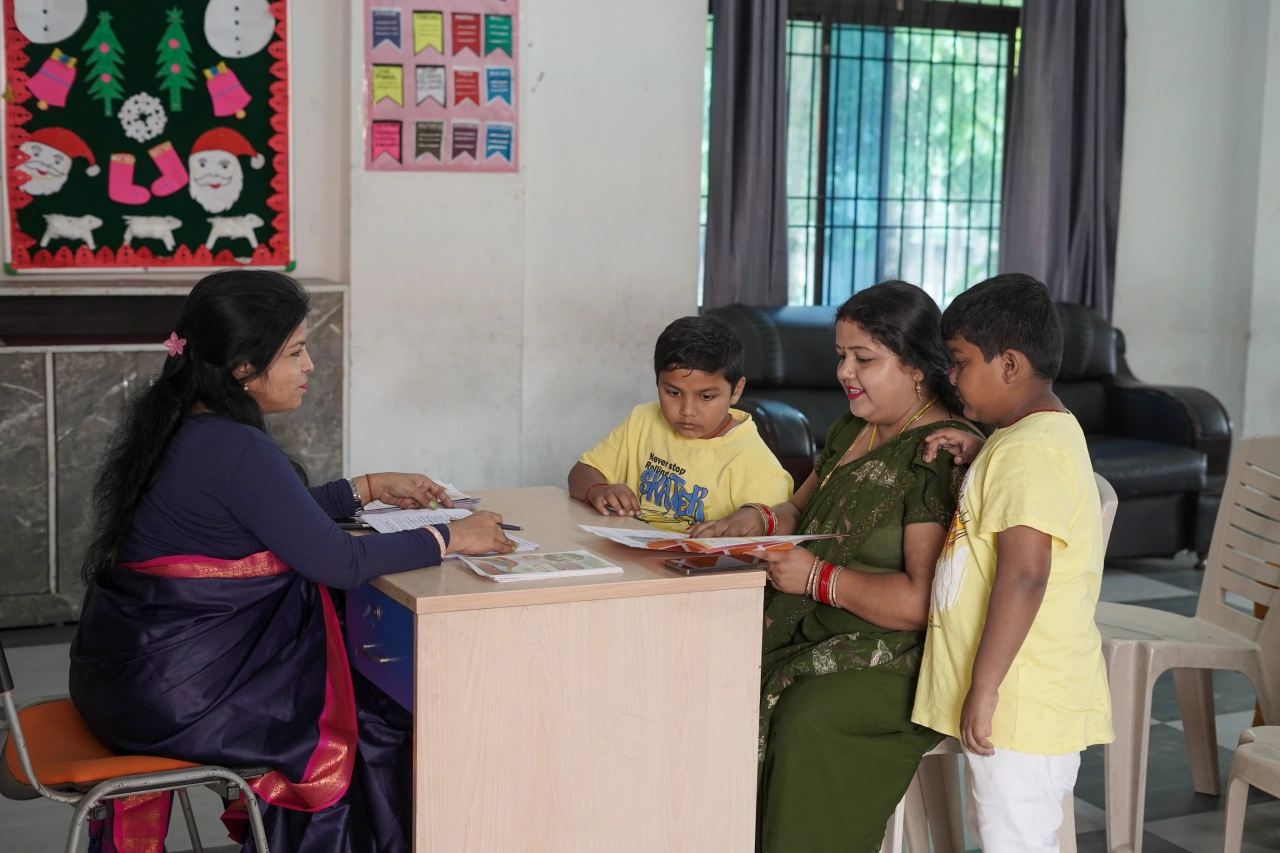 Parents and teachers during the 2026 annual parent–teacher meeting at BOMIS Naubatpur