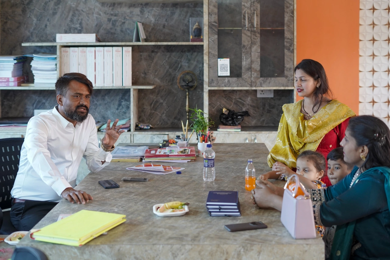 Parents and teachers during the 2026 annual parent–teacher meeting at BOMIS Naubatpur