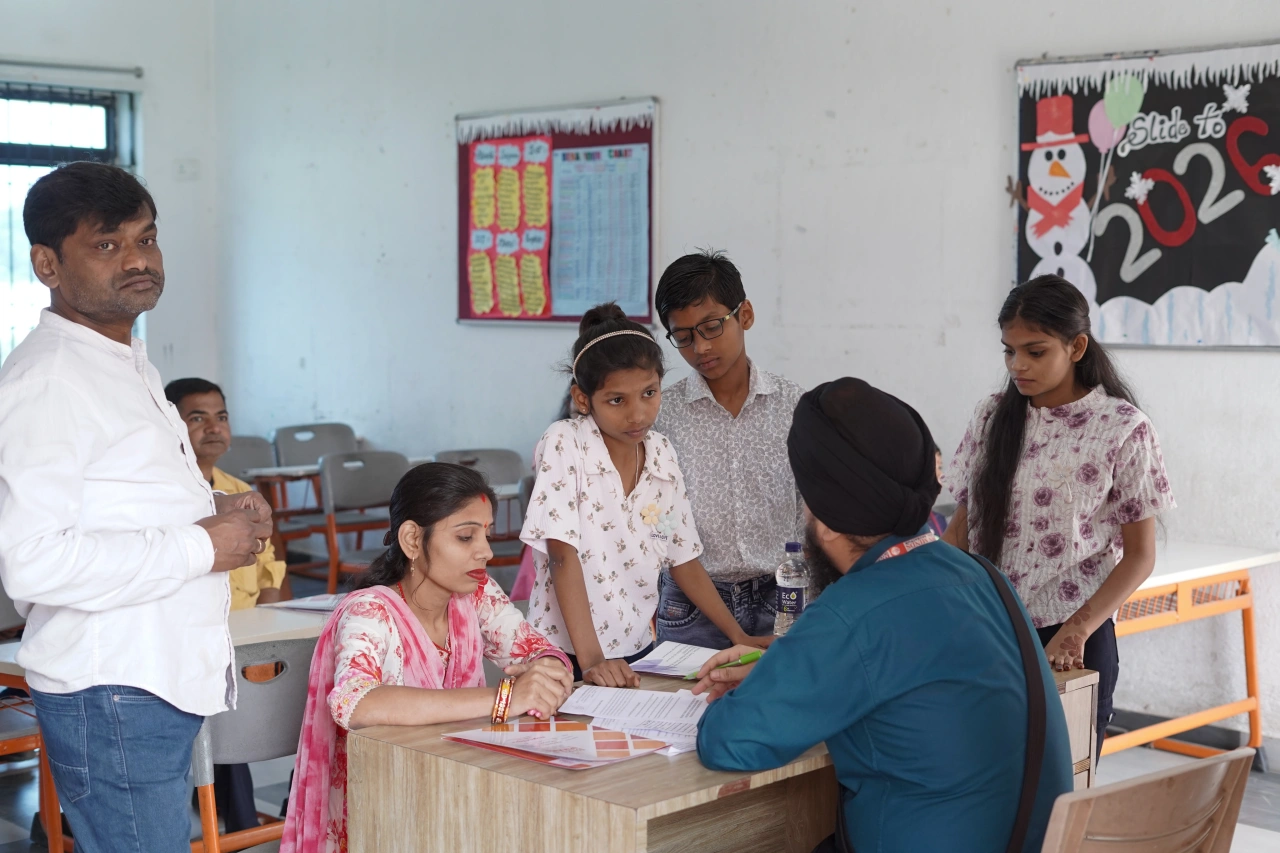 Parents and teachers during the 2026 annual parent–teacher meeting at BOMIS Naubatpur