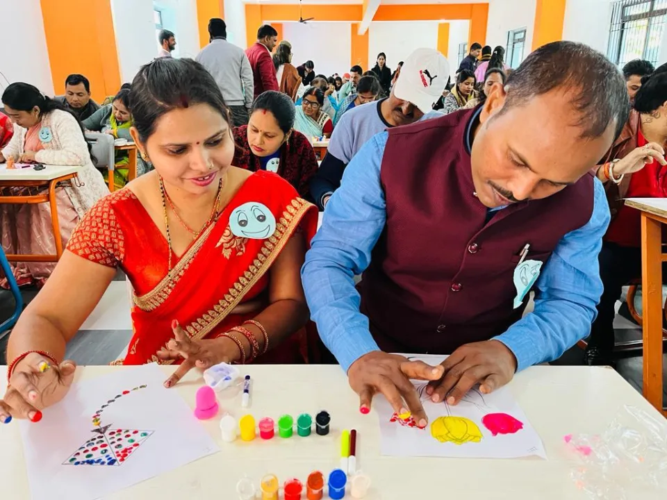 Students and teachers during school life activities at BOMIS Naubatpur