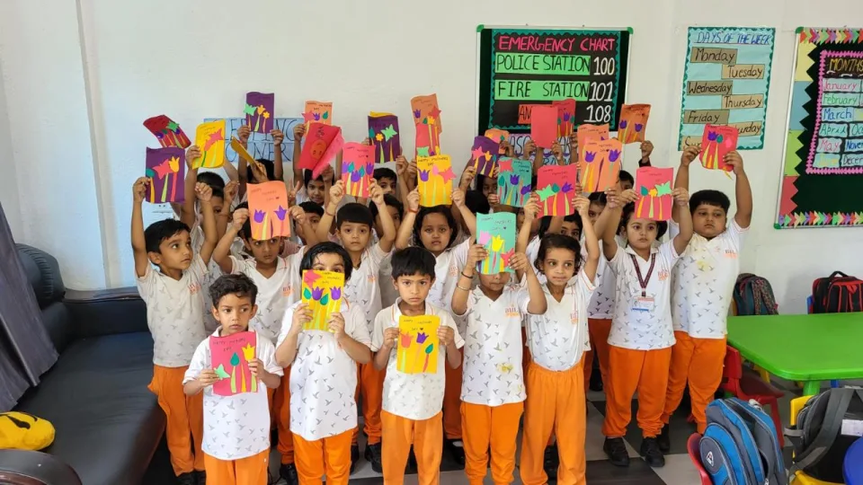 Students and teachers during school life activities at BOMIS Naubatpur